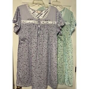 Casual Nights Lot Of 2 Women's Short Sleeve Nightgown Sleep Shirt Chemise Sz XL